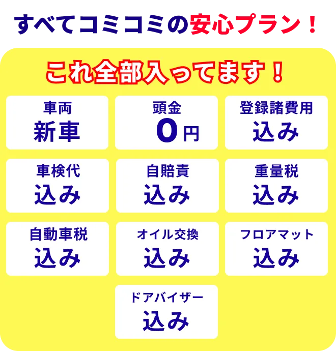 すべてコミコミの安心プラン！