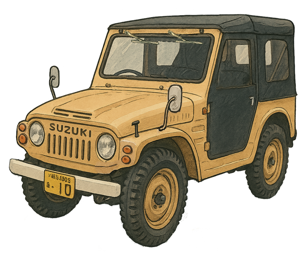 【SJ10ベージュ･編】チャットＧＰＴでジムニーイラスト作ってみました！